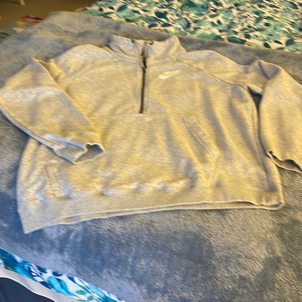 Gray Nike 3/4 Zip Sweatshirt.    L